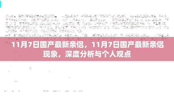 关于国产最新亲侣现象的深度分析与个人观点探讨(涉黄警示)