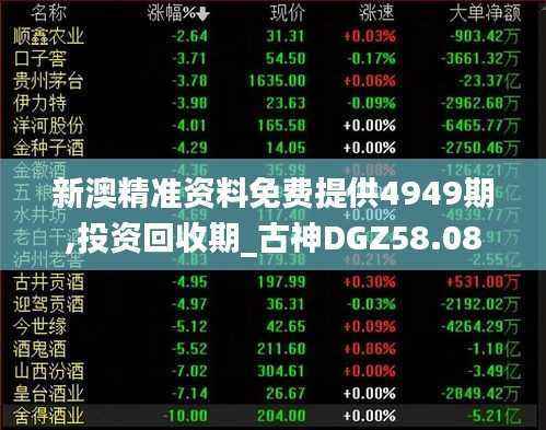 新澳精准资料免费提供4949期,投资回收期_古神DGZ58.08